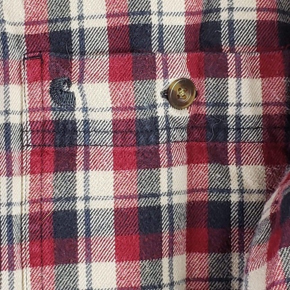 Carhartt Size Medium Plaid Relaxed Fit Long Sleeve Button Shirt Cotton Red - Picture 10 of 12